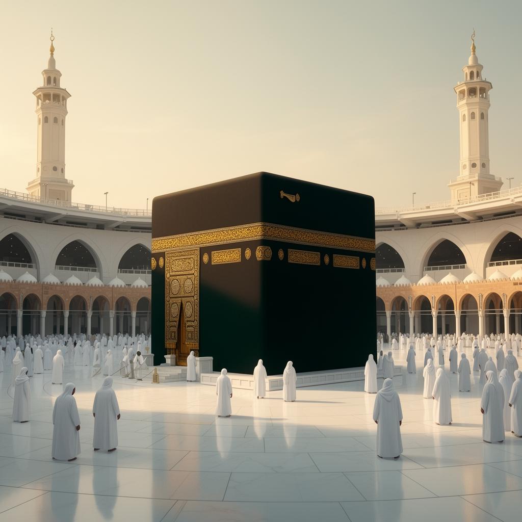 Ilustrasi Ka’bah di pelataran Masjidil Haram